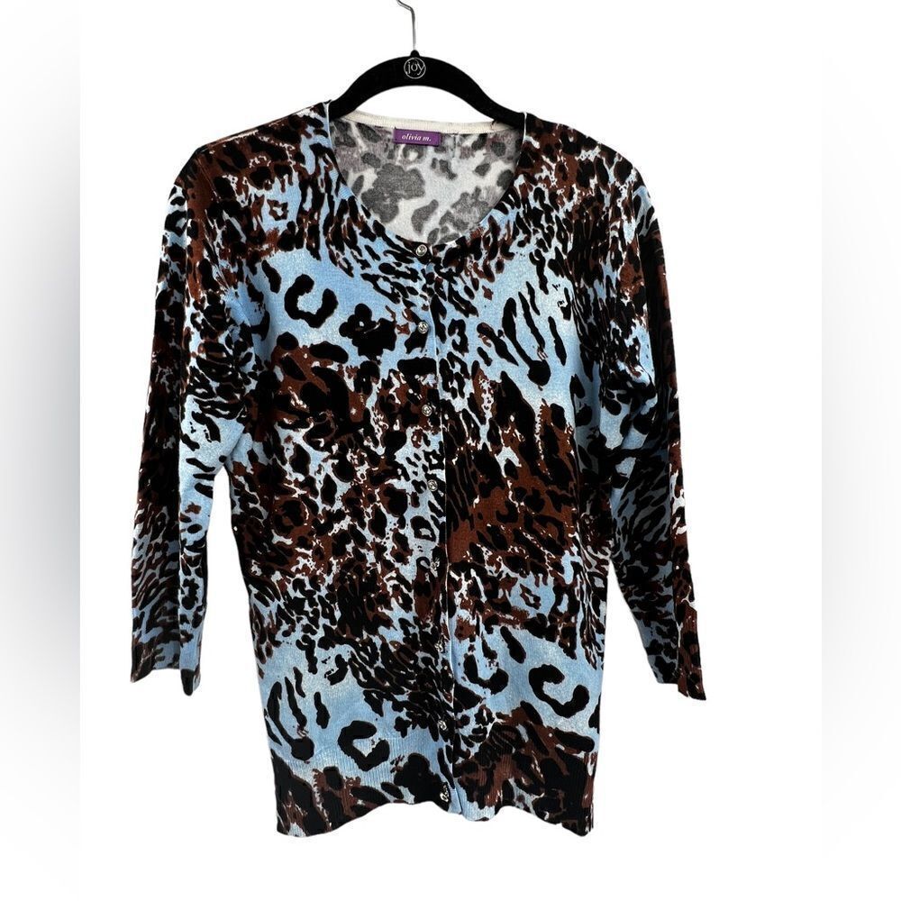 Olivia M. Cardigan animal print